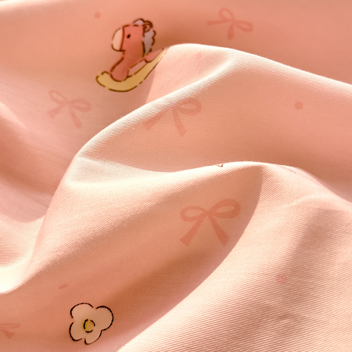 91家纺网 家纺一手货源 找家纺 DoDo 兜兜 2026年全棉纯棉可爱卡通单枕套 枕套单件 草莓小马-粉