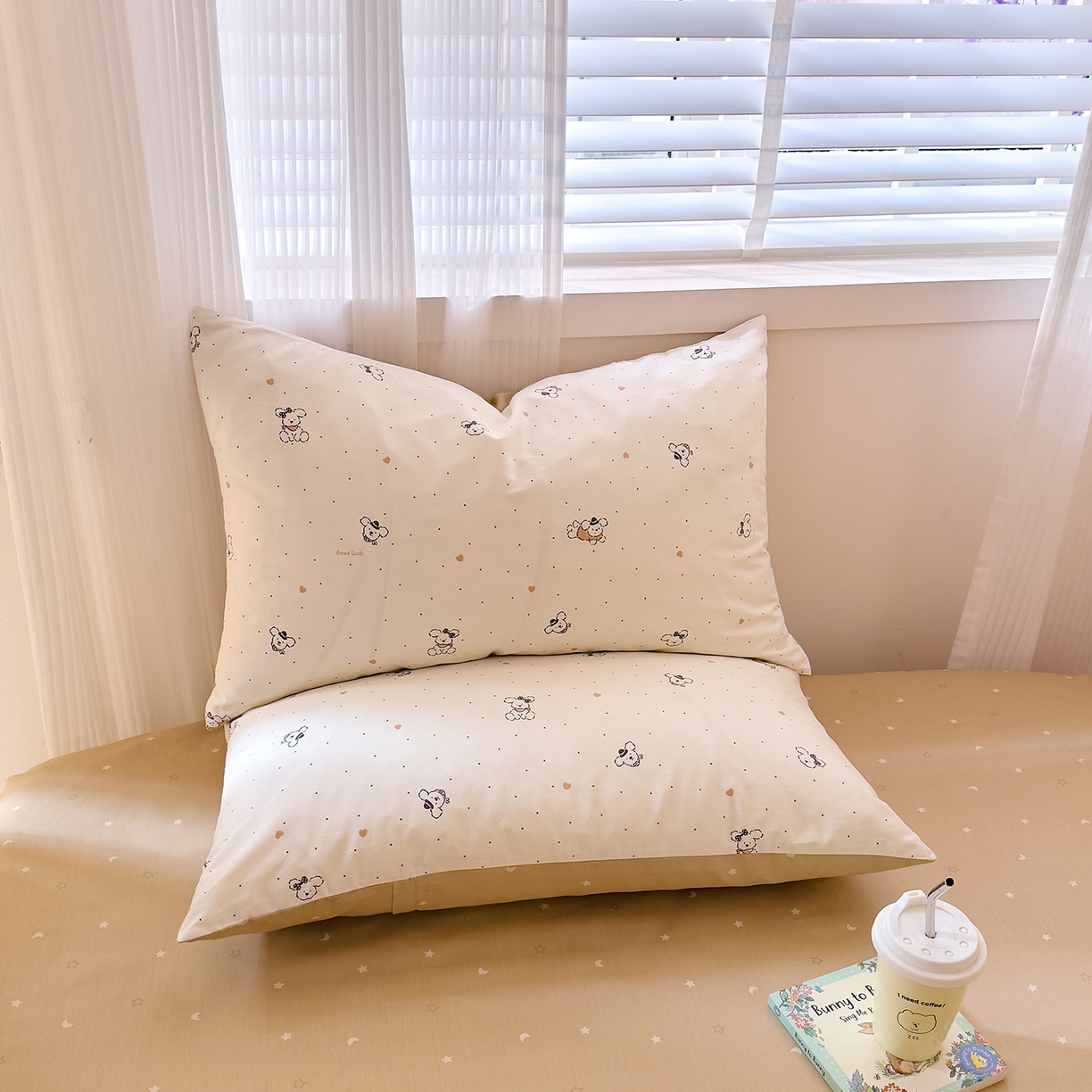 91家纺网 家纺一手货源 找家纺 DoDo 兜兜 2026年全棉纯棉可爱卡通单枕套 枕套单件 点点小狗