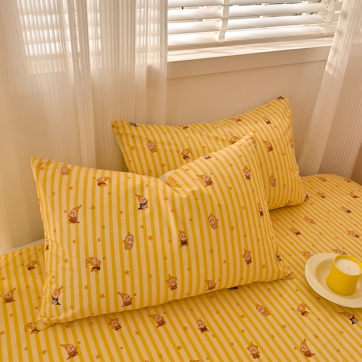DoDo 兜兜 2026年全棉纯棉可爱卡通单枕套 枕套单件 可爱星人-黄