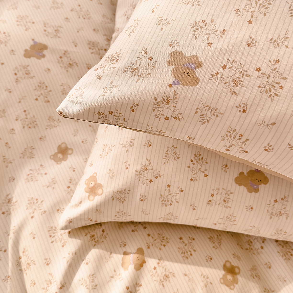 91家纺网 家纺一手货源 找家纺 DoDo 兜兜 2026年全棉纯棉可爱卡通单枕套 枕套单件 森林熊崽崽