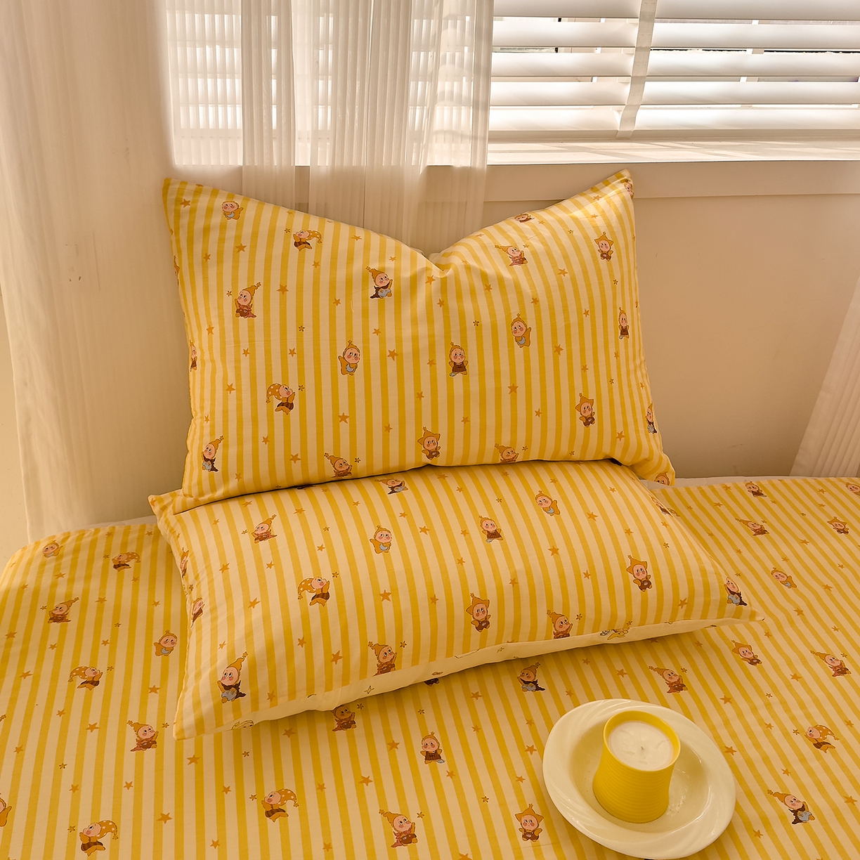 91家纺网 家纺一手货源 找家纺 DoDo 兜兜 2026年全棉纯棉可爱卡通单枕套 枕套单件 可爱星人-黄