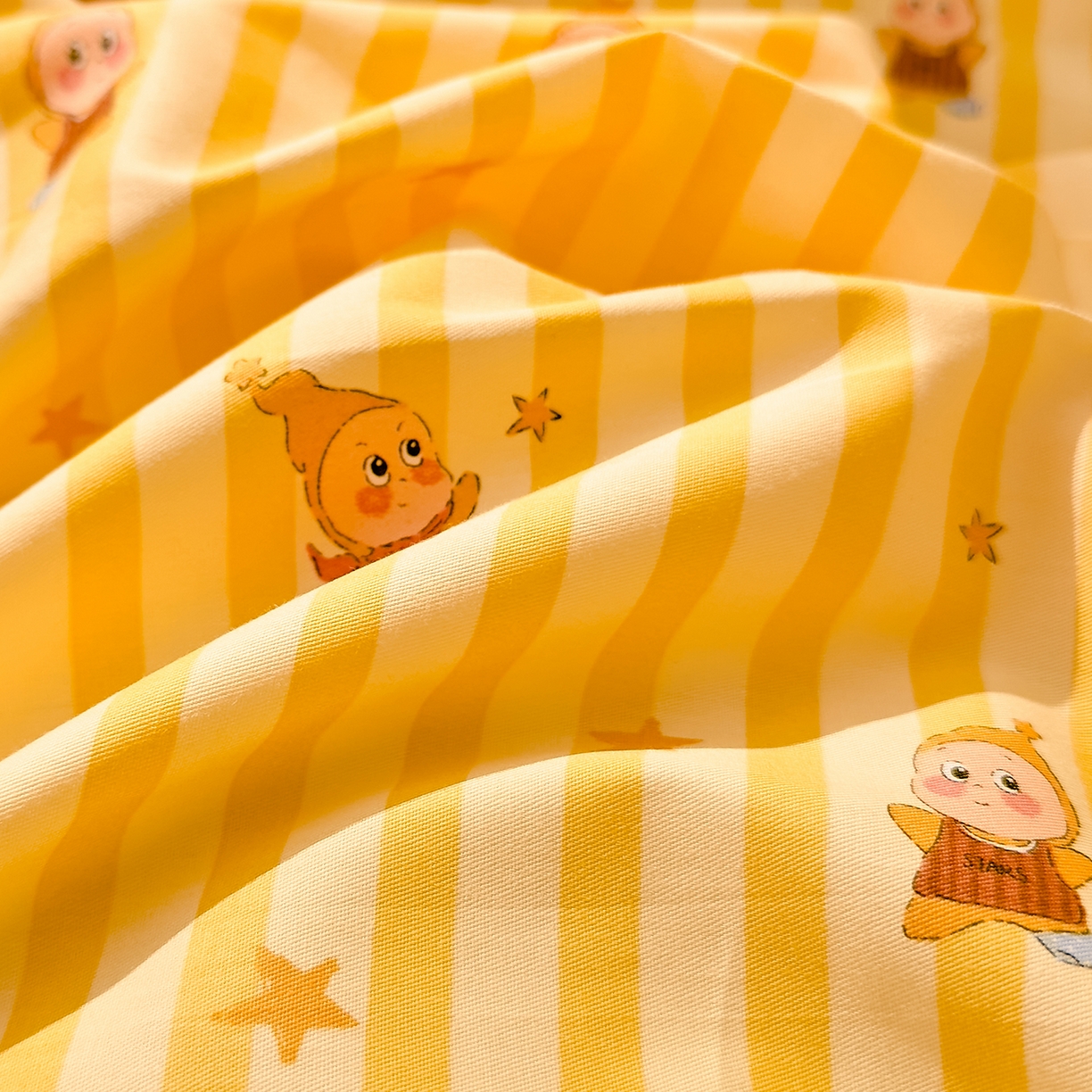 91家纺网 家纺一手货源 找家纺 DoDo 兜兜 2026年全棉纯棉可爱卡通单枕套 枕套单件 可爱星人-黄