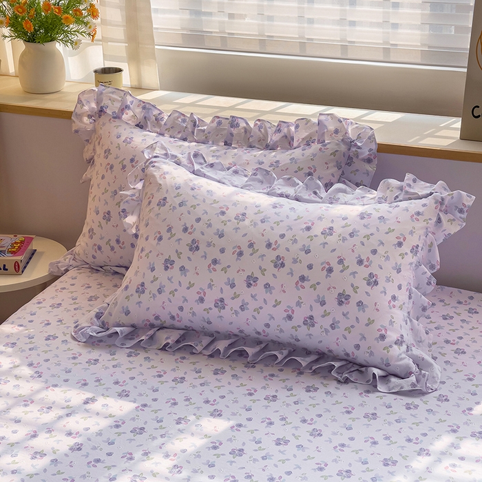 91家纺网 家纺一手货源 找家纺 优家居工厂店 2026新款精仿棉床裙三件套水洗棉韩版公主风花边床裙直播外贸定制 情意绵绵