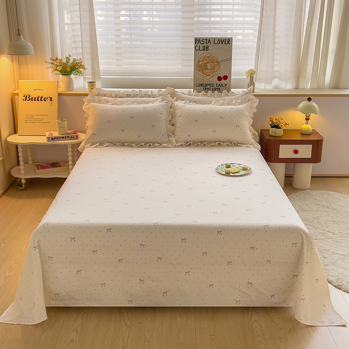 91家纺网 家纺一手货源 找家纺 优家居工厂店 2026新款精仿棉床裙三件套水洗棉韩版公主风花边床裙直播外贸定制 潘多拉-米