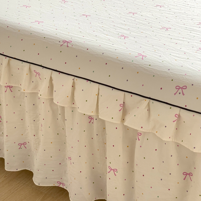 91家纺网 家纺一手货源 找家纺 优家居工厂店 2026新款精仿棉床裙三件套水洗棉韩版公主风花边床裙直播外贸定制 潘多拉-米