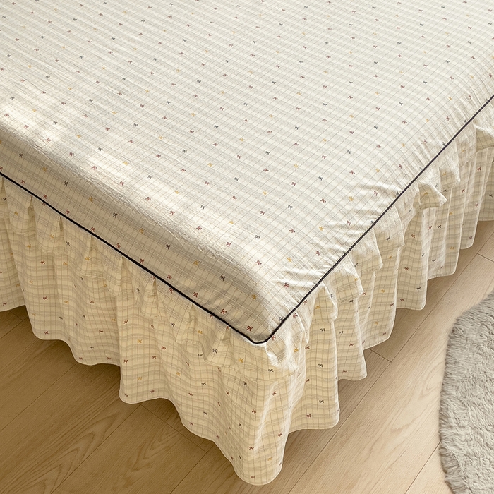 91家纺网 家纺一手货源 找家纺 优家居工厂店 2026新款精仿棉床裙三件套水洗棉韩版公主风花边床裙直播外贸定制 北岛之恋