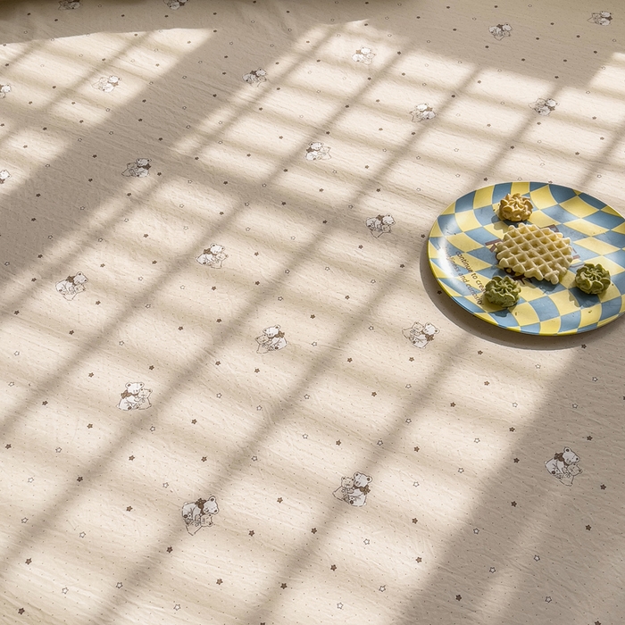 91家纺网 家纺一手货源 找家纺 优家居工厂店 2026新款精仿棉床裙三件套水洗棉韩版公主风花边床裙直播外贸定制 星星熊