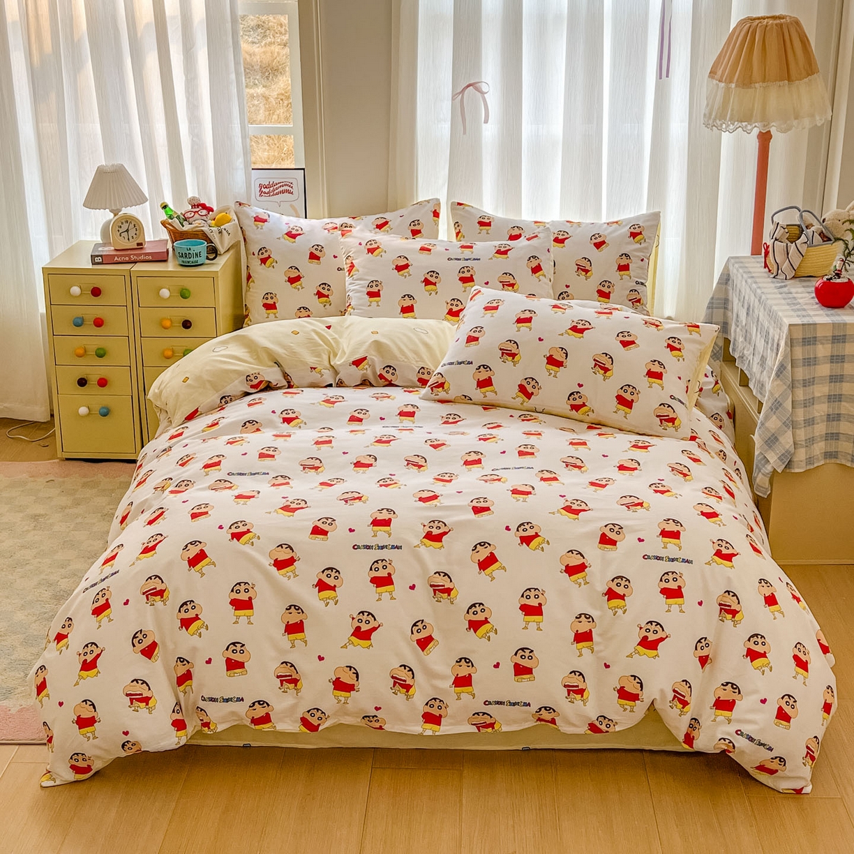 91家纺网 家纺一手货源 找家纺 （总）浩诚 2026新款蜡笔小新正版授权全棉卡通四件套