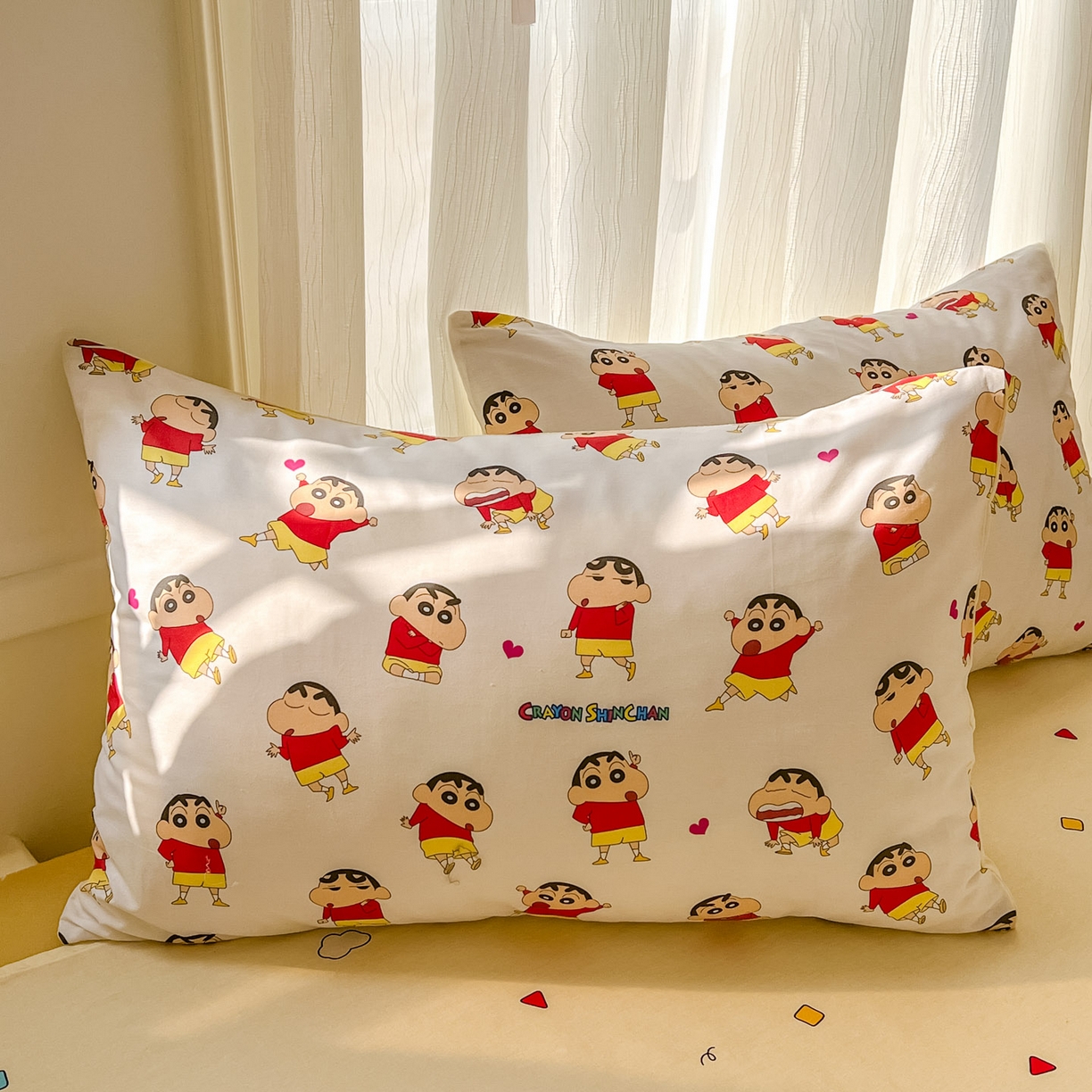 91家纺网 家纺一手货源 找家纺 浩诚 2026新款蜡笔小新正版授权全棉卡通四件套 百变小新