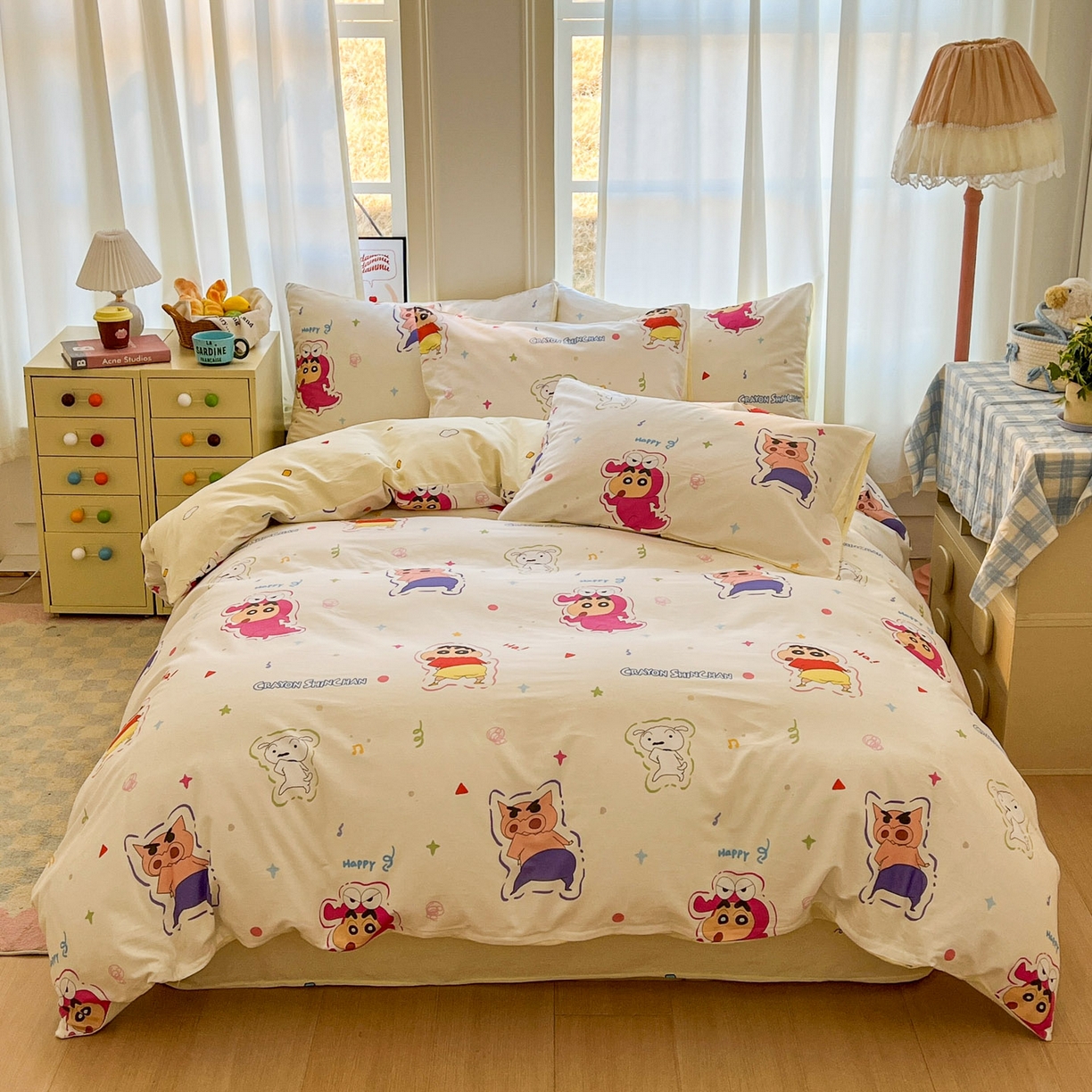 浩诚 2026新款蜡笔小新正版授权全棉卡通四件套 圈圈小新