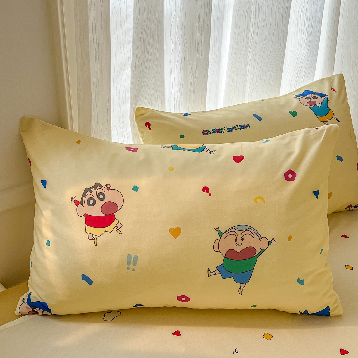 91家纺网 家纺一手货源 找家纺 浩诚 2026新款蜡笔小新正版授权全棉卡通四件套 快乐小新