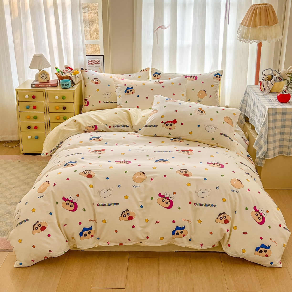 浩诚 2026新款蜡笔小新正版授权全棉卡通四件套 小新伙伴