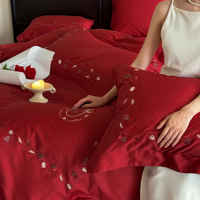 91家纺网 家纺一手货源 找家纺 （总）佳汐蓝家纺 2024新款百支全棉贡缎四件套弗蕾丝系列