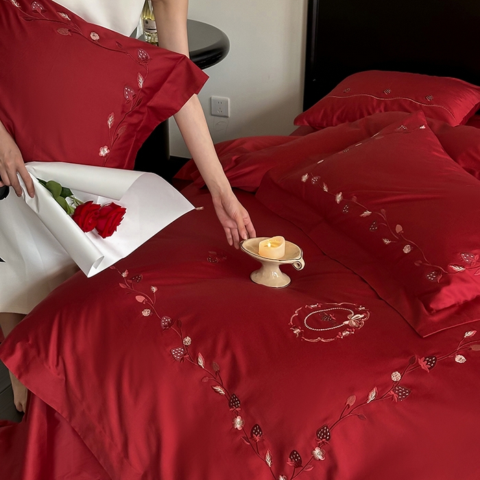 91家纺网 家纺一手货源 找家纺 （总）佳汐蓝家纺 2024新款百支全棉贡缎四件套弗蕾丝系列