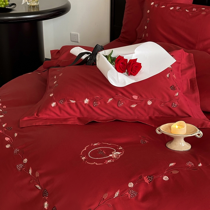 91家纺网 家纺一手货源 找家纺 （总）佳汐蓝家纺 2024新款百支全棉贡缎四件套弗蕾丝系列