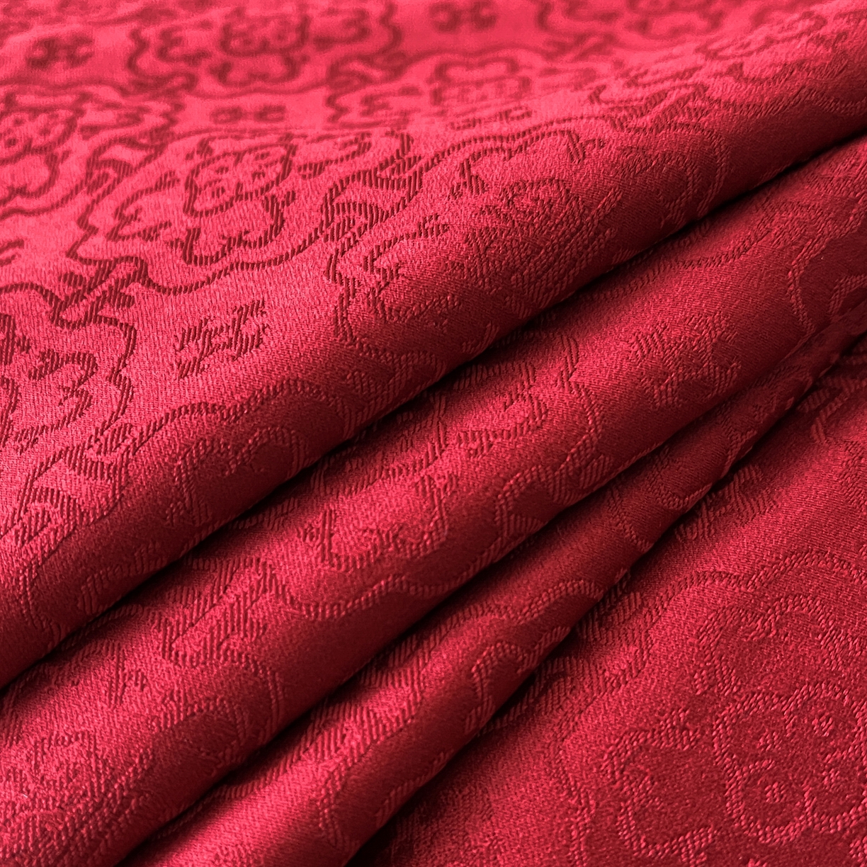 91家纺网 家纺一手货源 找家纺 置顶家纺 2026新款运吉亲肤提花麻绳系列四件套 运吉-大红