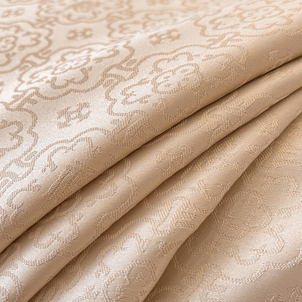 91家纺网 家纺一手货源 找家纺 置顶家纺 2026新款运吉亲肤提花麻绳系列四件套 运吉-米香槟