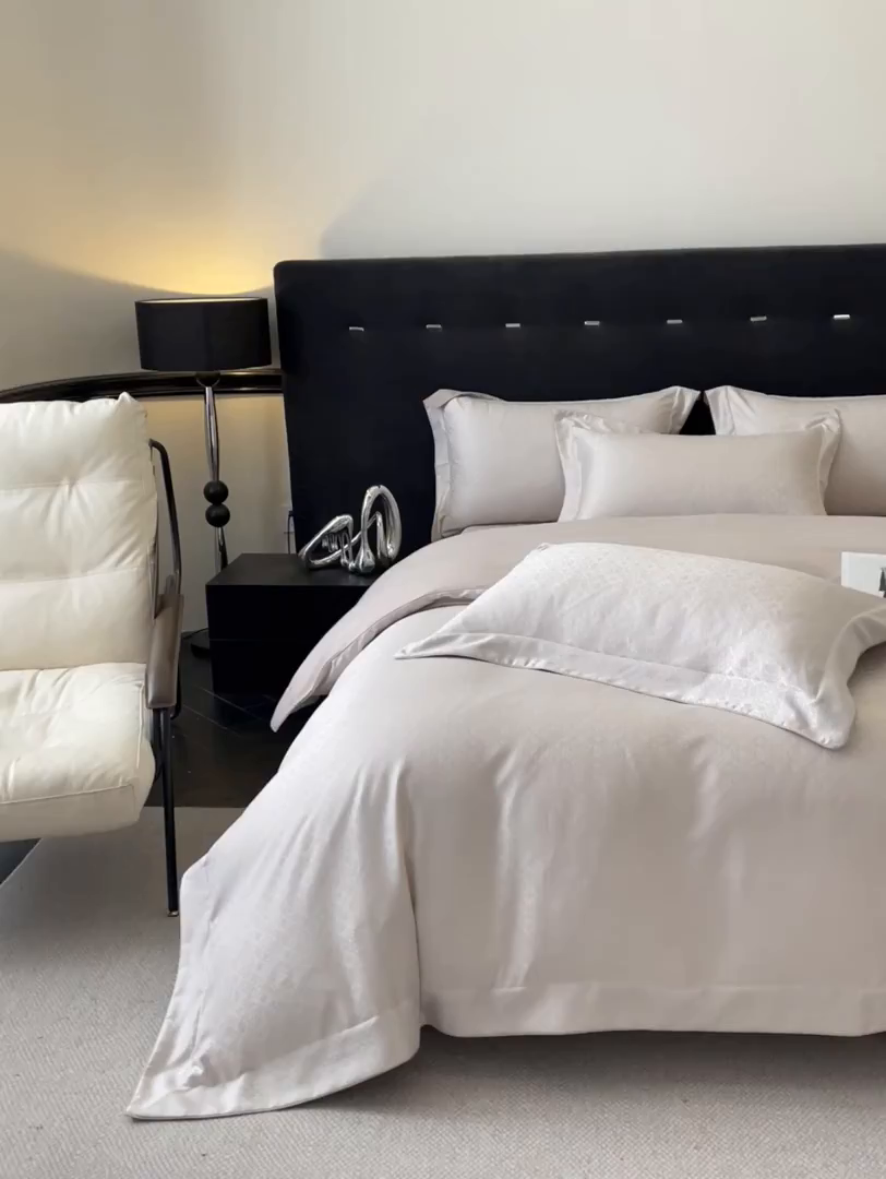 91家纺网 家纺一手货源 找家纺 置顶家纺 2026新款运吉亲肤提花麻绳系列四件套 运吉-奶咖