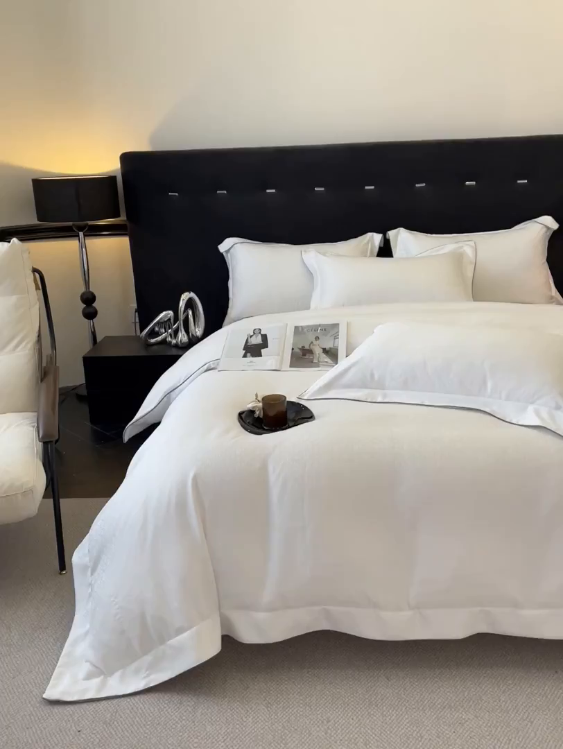 91家纺网 家纺一手货源 找家纺 置顶家纺 2026新款运吉亲肤提花麻绳系列四件套 运吉-奶昔白