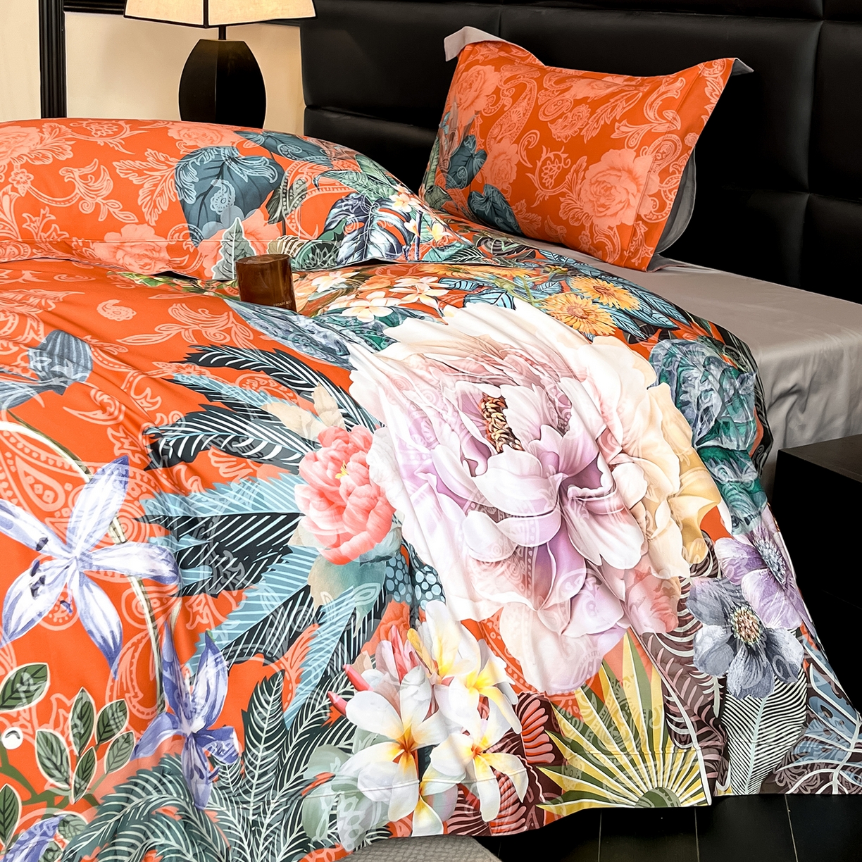 91家纺网 家纺一手货源 找家纺 置顶家纺 2026新款数码印花 橙里