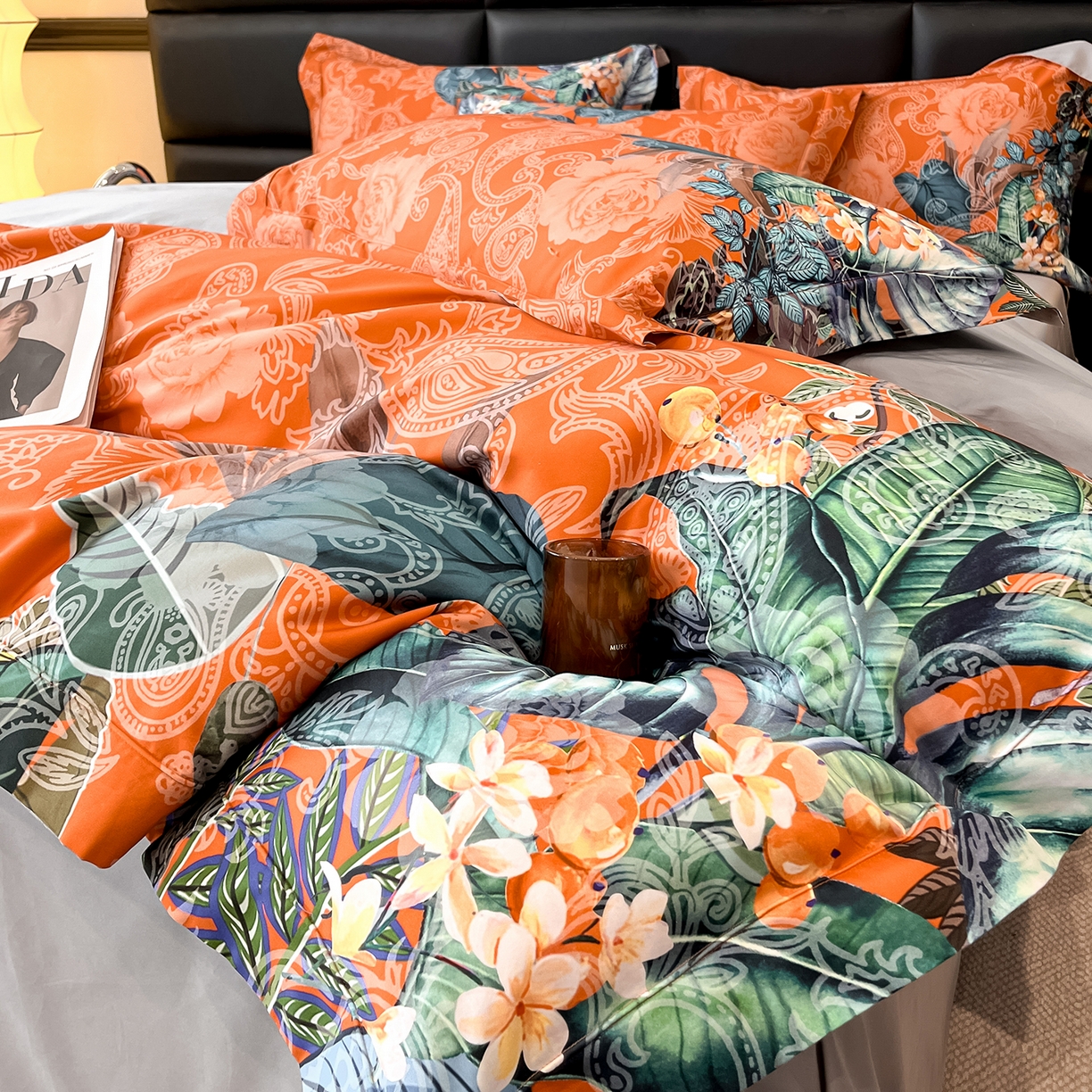 91家纺网 家纺一手货源 找家纺 置顶家纺 2026新款数码印花 橙里