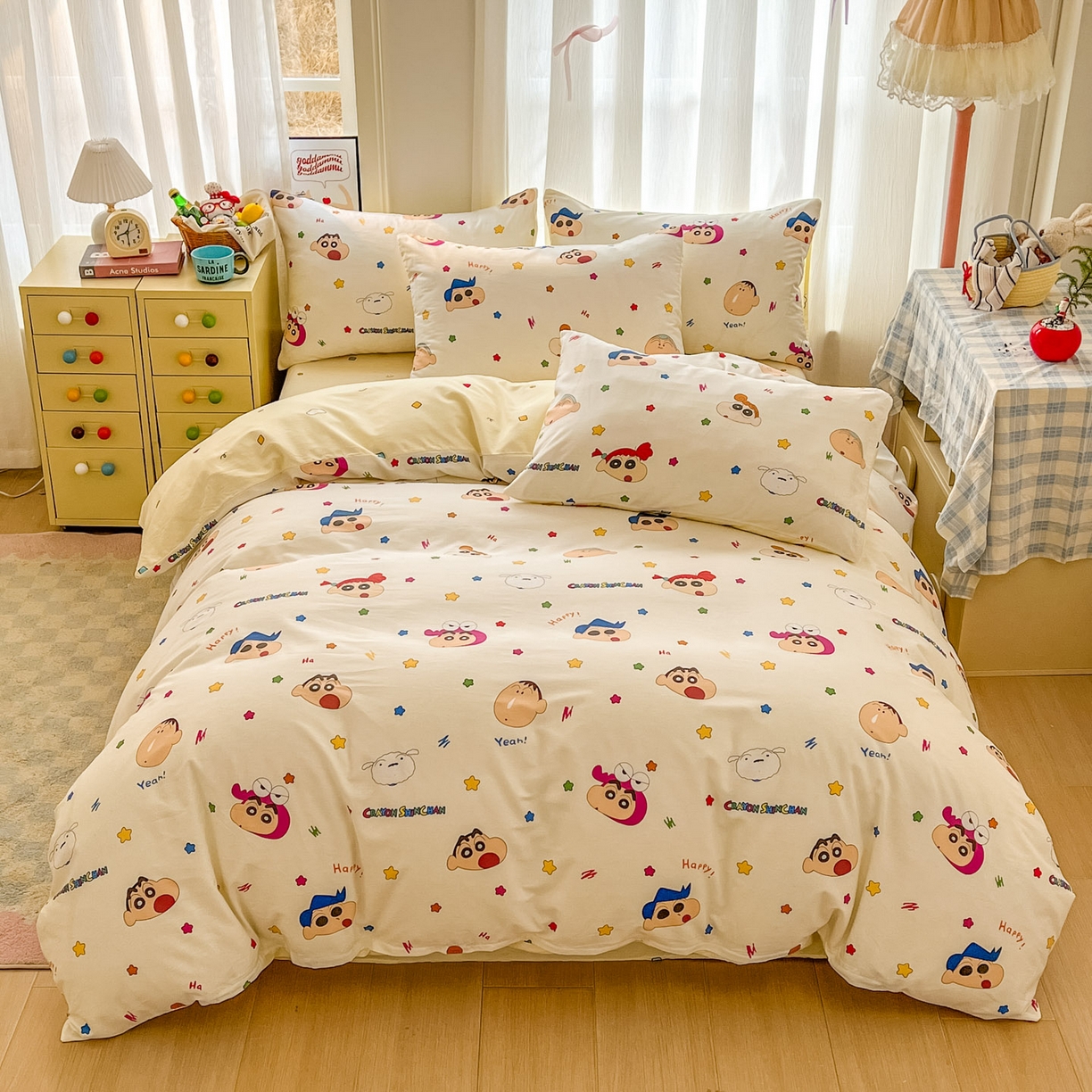 91家纺网 家纺一手货源 找家纺 （总）浩诚 2026新款蜡笔小新正版授权全棉卡通四件套