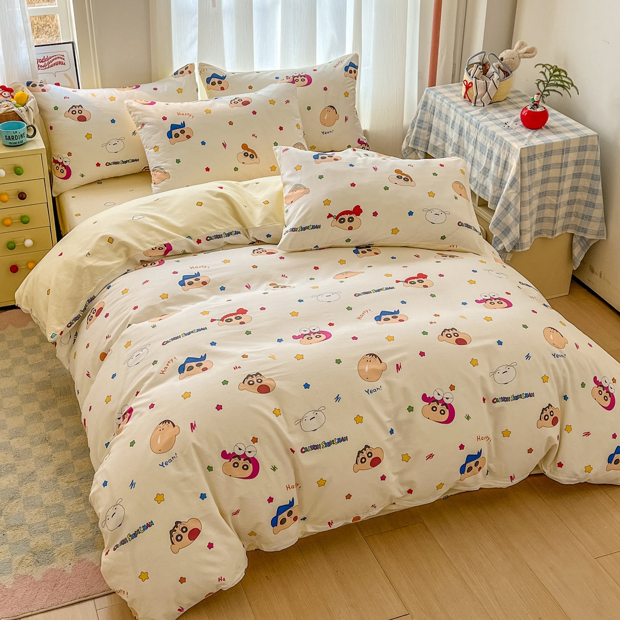 91家纺网 家纺一手货源 找家纺 （总）浩诚 2026新款蜡笔小新正版授权全棉卡通四件套