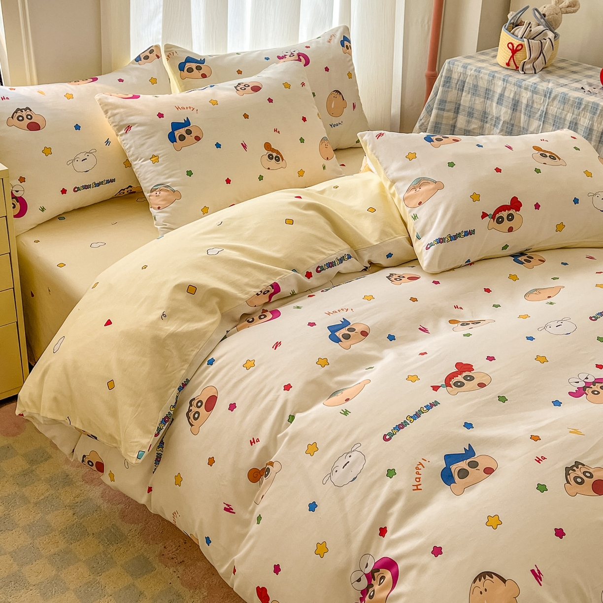 91家纺网 家纺一手货源 找家纺 （总）浩诚 2026新款蜡笔小新正版授权全棉卡通四件套