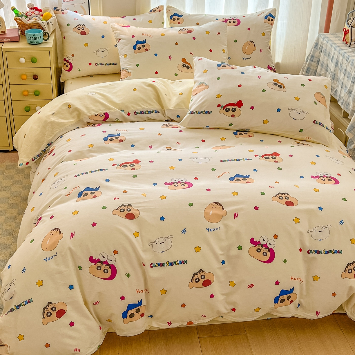 91家纺网 家纺一手货源 找家纺 （总）浩诚 2026新款蜡笔小新正版授权全棉卡通四件套