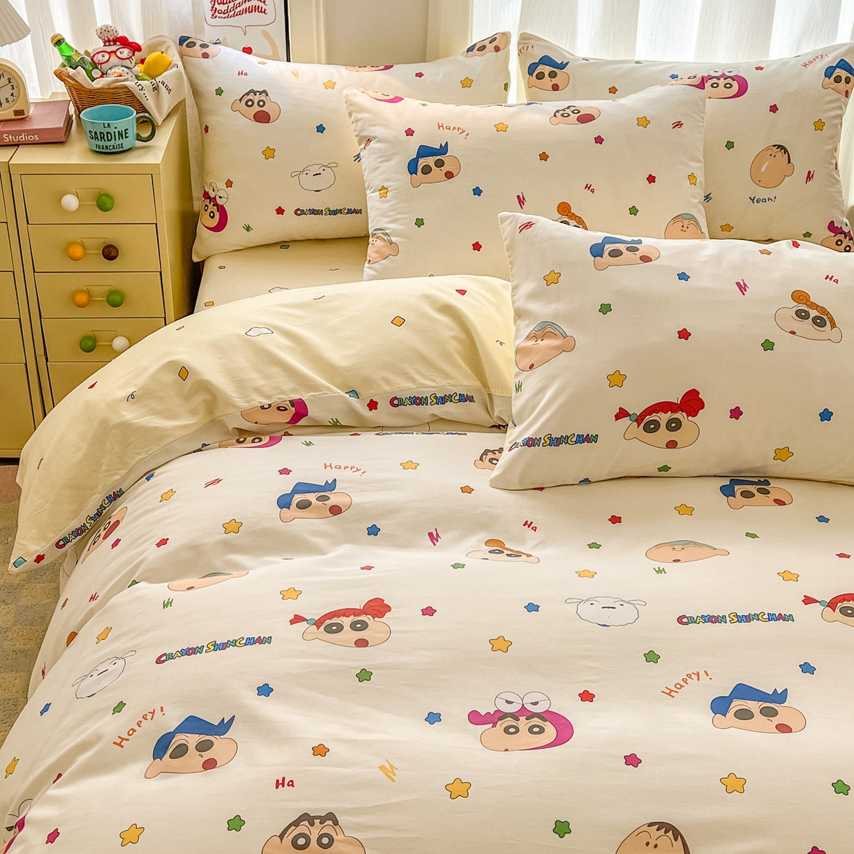 91家纺网 家纺一手货源 找家纺 （总）浩诚 2026新款蜡笔小新正版授权全棉卡通四件套