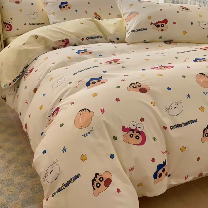 91家纺网 家纺一手货源 找家纺 （总）浩诚 2026新款蜡笔小新正版授权全棉卡通四件套