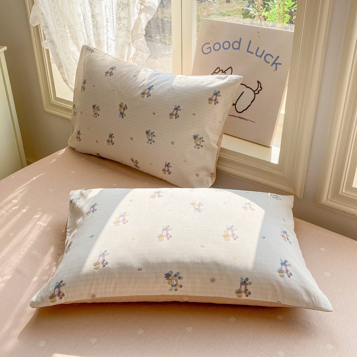 黑马家居 2026新款13070全棉印花小清新卡通花卉单品枕套系列 马上有钱