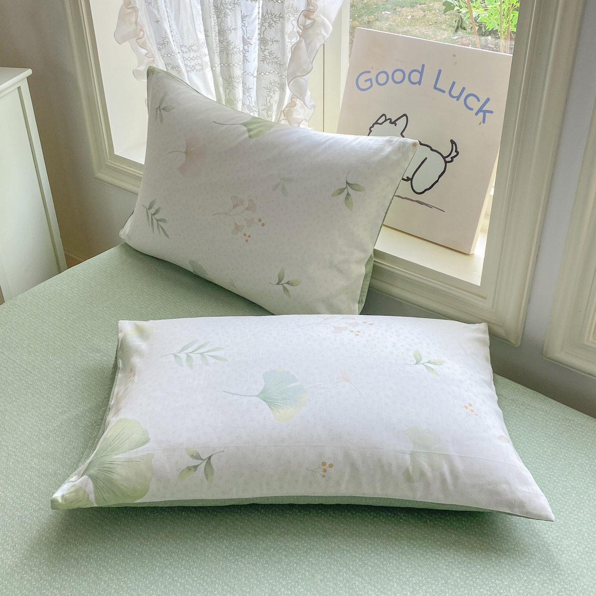 黑马家居 2026新款13070全棉印花小清新卡通花卉单品枕套系列 幸运叶