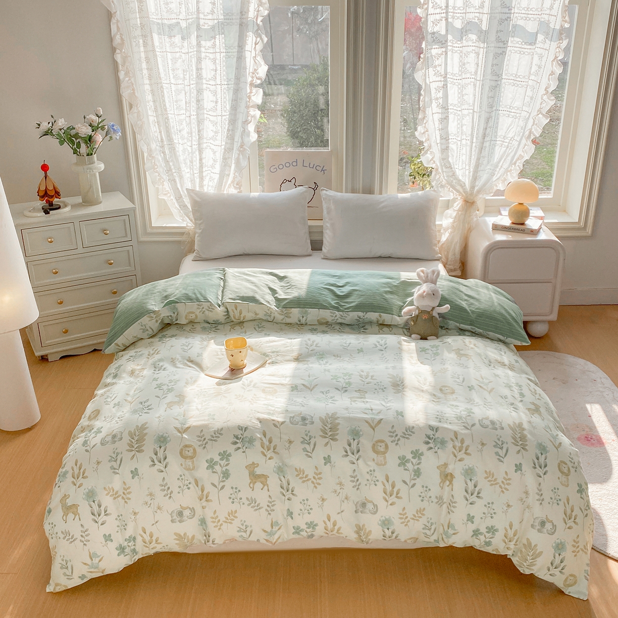 91家纺网 家纺一手货源 找家纺 （总）黑马家居 2026新款13070全棉印花小清新卡通花卉单品被套系列