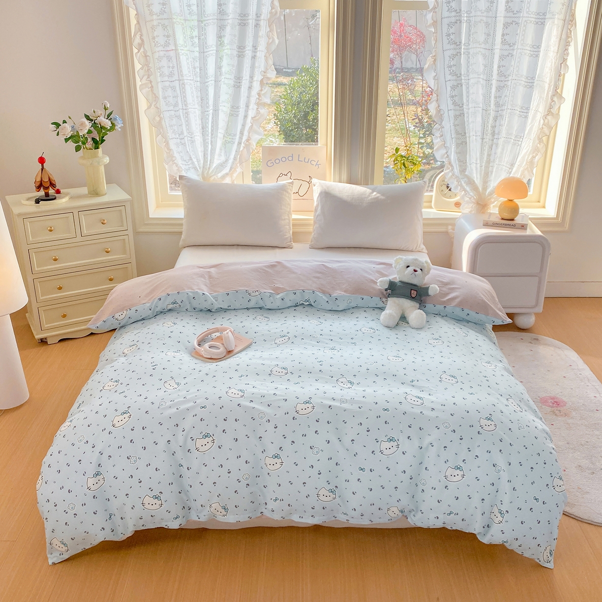 91家纺网 家纺一手货源 找家纺 （总）黑马家居 2026新款13070全棉印花小清新卡通花卉单品被套系列