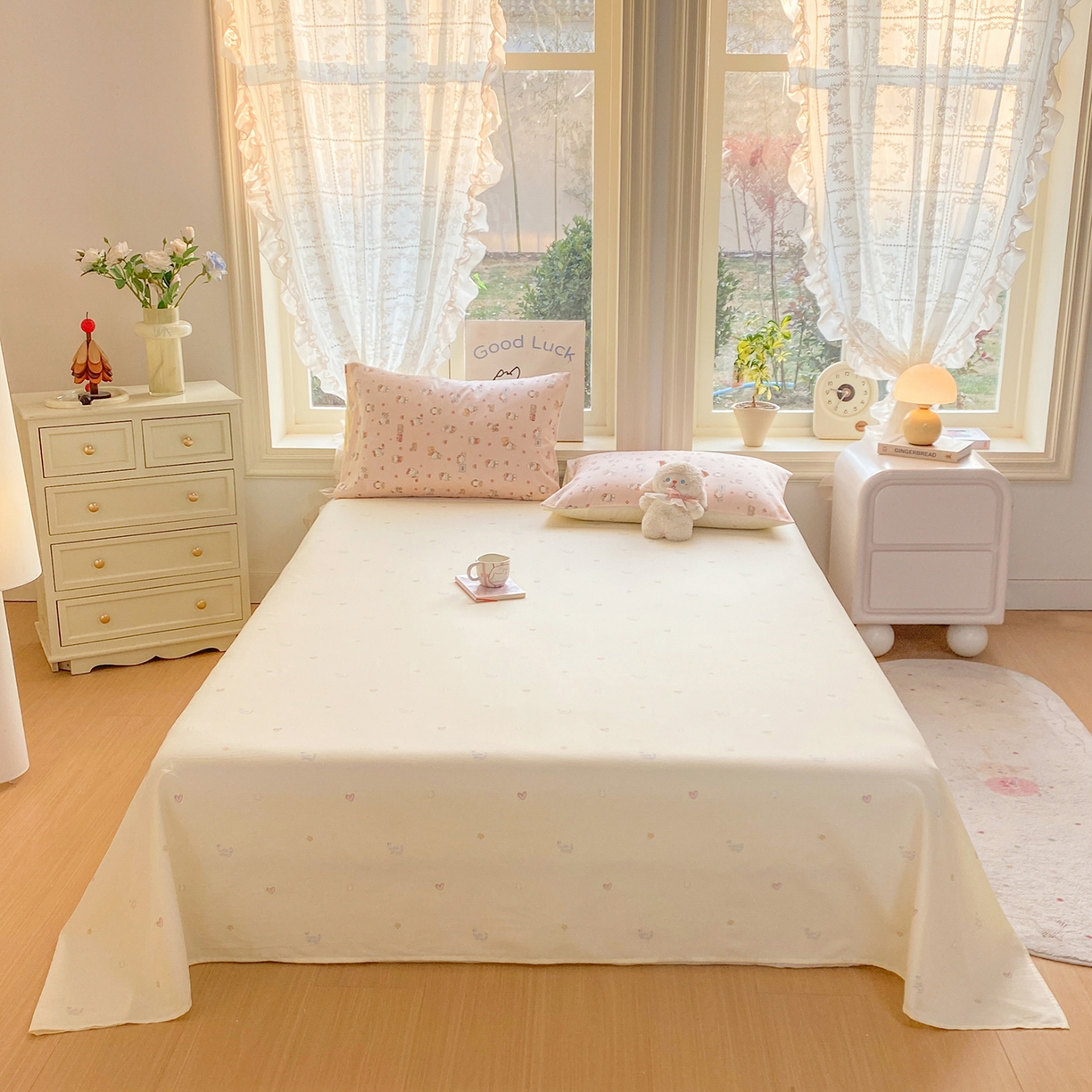 91家纺网 家纺一手货源 找家纺 黑马家居 2026新款13070全棉印花小清新卡通花卉单品被套系列 凯蒂公主