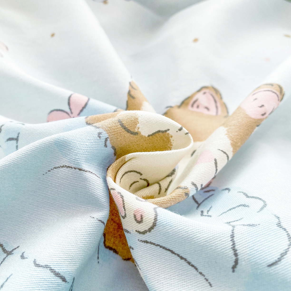 91家纺网 家纺一手货源 找家纺 黑马家居 2026新款13070全棉印花小清新卡通花卉单品被套系列 懒猫猫