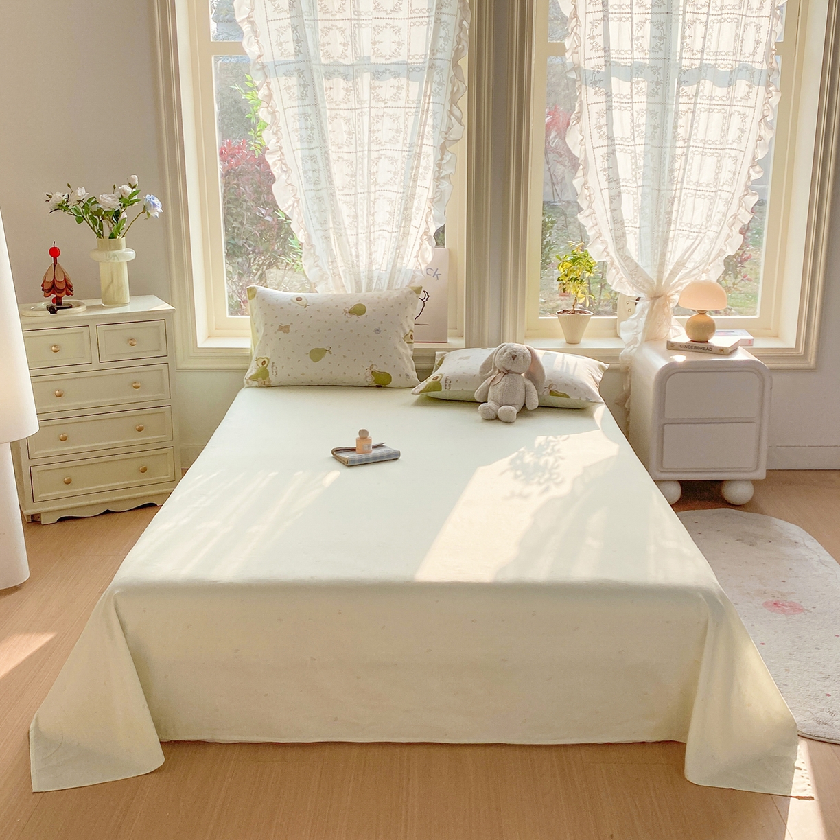 91家纺网 家纺一手货源 找家纺 黑马家居 2026新款13070全棉印花小清新卡通花卉单品被套系列 牛油果