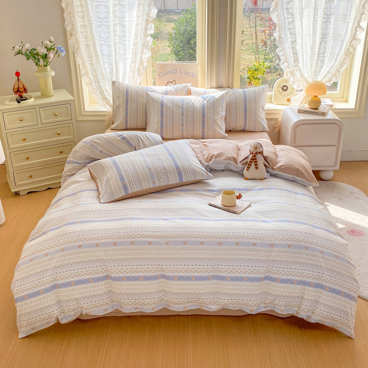 91家纺网 家纺一手货源 找家纺 黑马家居 2026新款13070全棉印花小清新卡通花卉单品被套系列 塞浦路斯