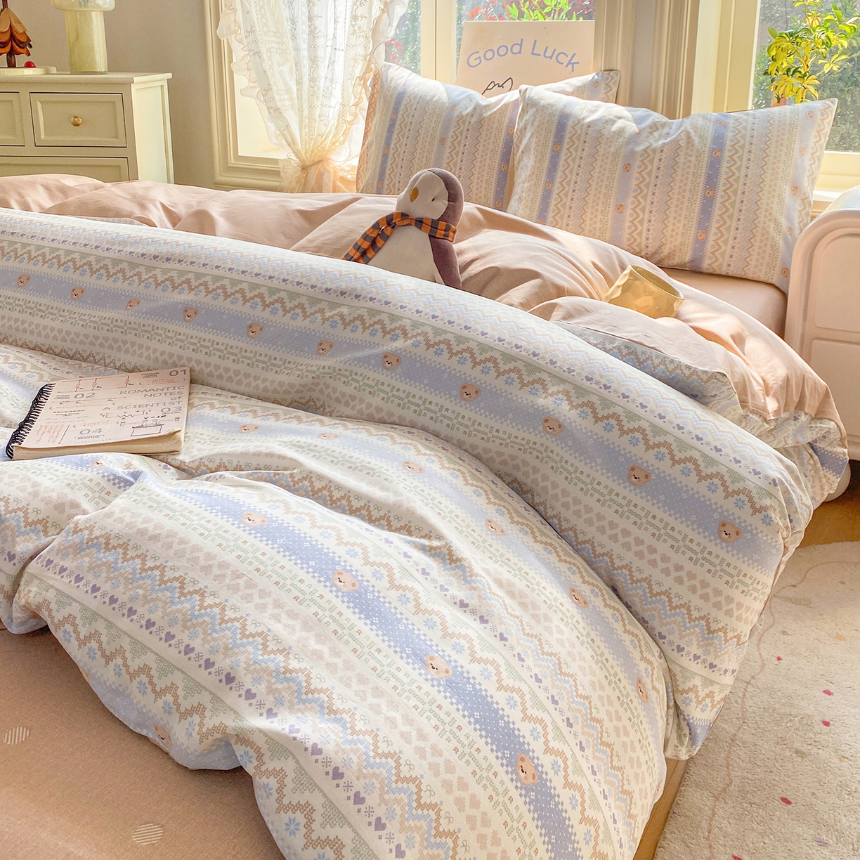 91家纺网 家纺一手货源 找家纺 黑马家居 2026新款13070全棉印花小清新卡通花卉单品被套系列 塞浦路斯