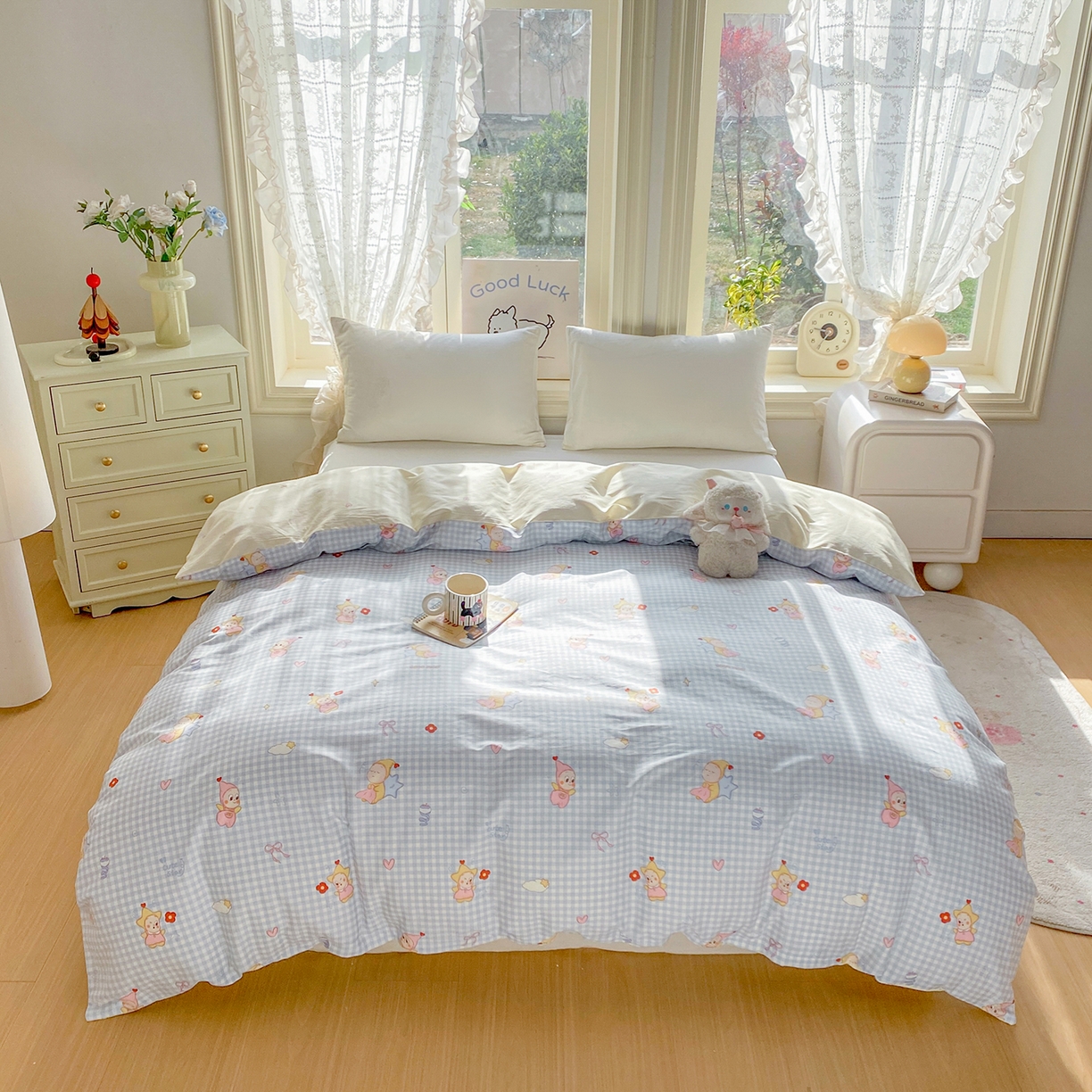 黑马家居 2026新款13070全棉印花小清新卡通花卉单品被套系列 星星宝贝