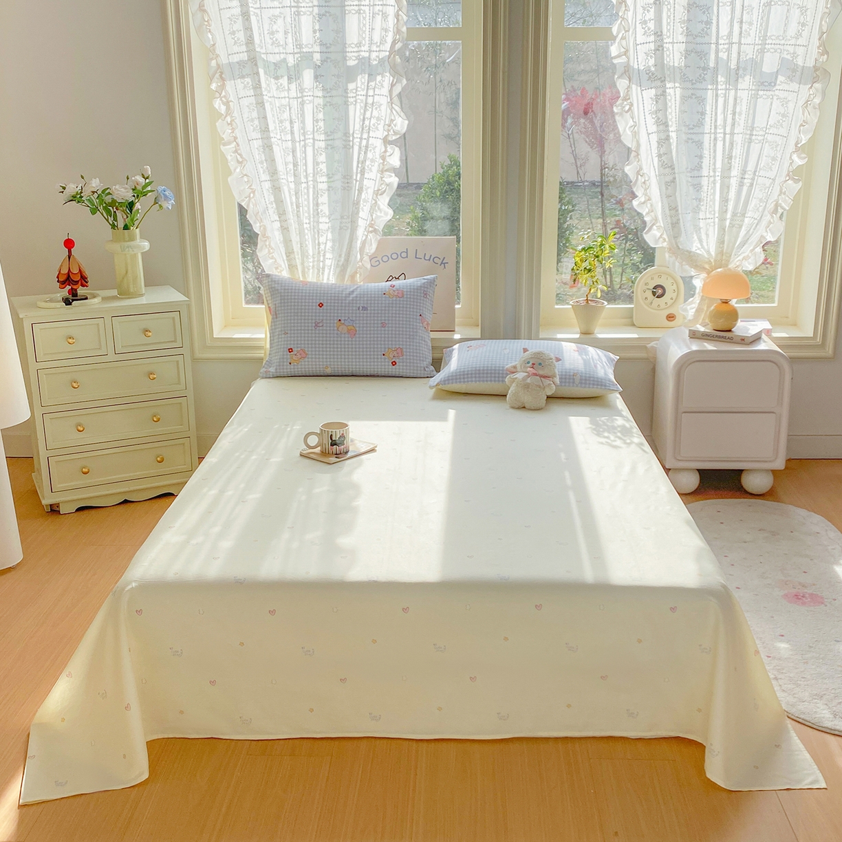 91家纺网 家纺一手货源 找家纺 黑马家居 2026新款13070全棉印花小清新卡通花卉单品被套系列 星星宝贝