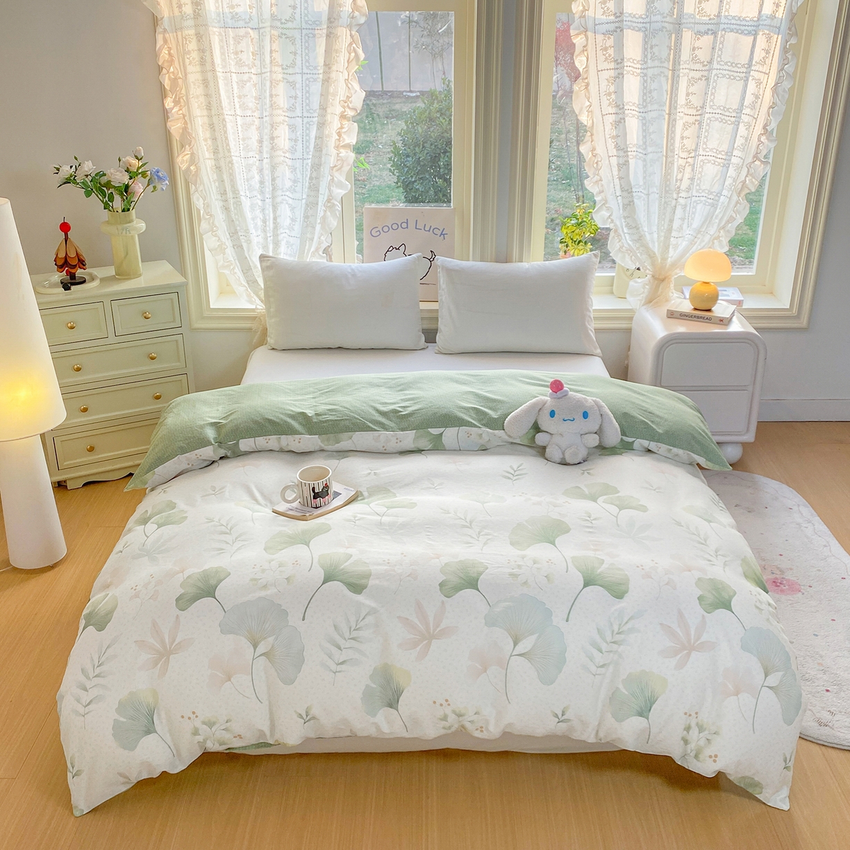 黑马家居 2026新款13070全棉印花小清新卡通花卉单品被套系列 幸运叶