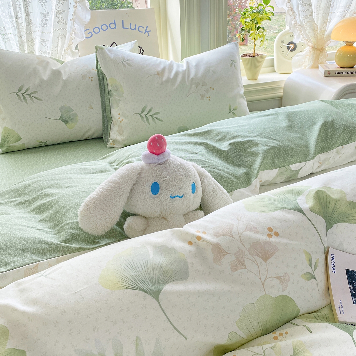 91家纺网 家纺一手货源 找家纺 黑马家居 2026新款13070全棉印花小清新卡通花卉单品被套系列 幸运叶