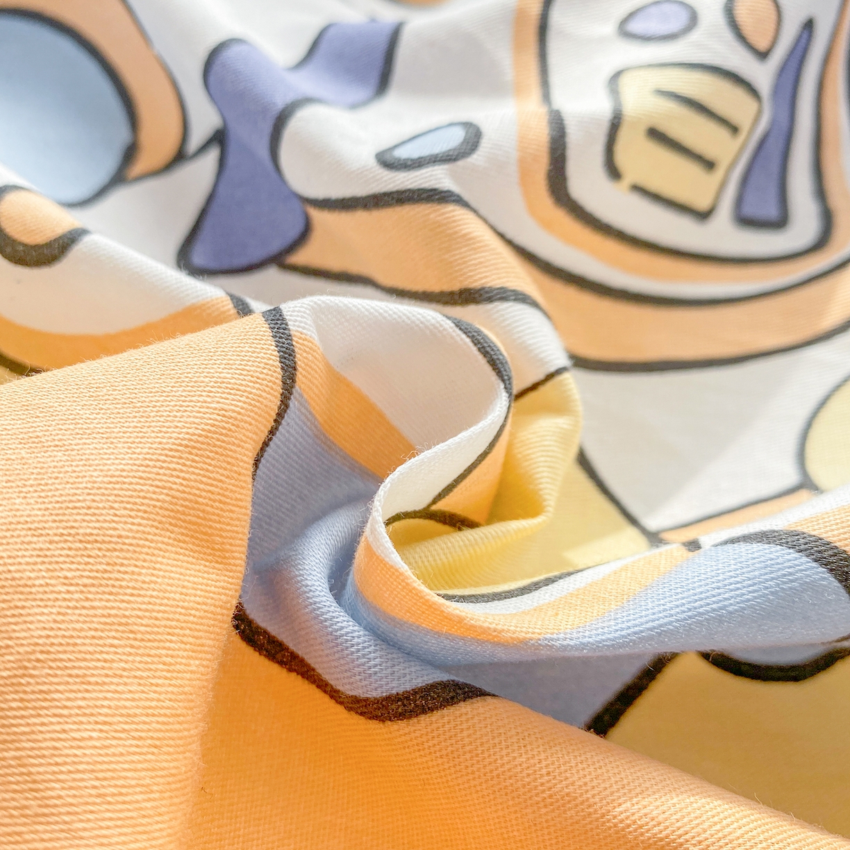 91家纺网 家纺一手货源 找家纺 黑马家居 2026新款13070全棉印花小清新卡通花卉单品被套系列 宇航员