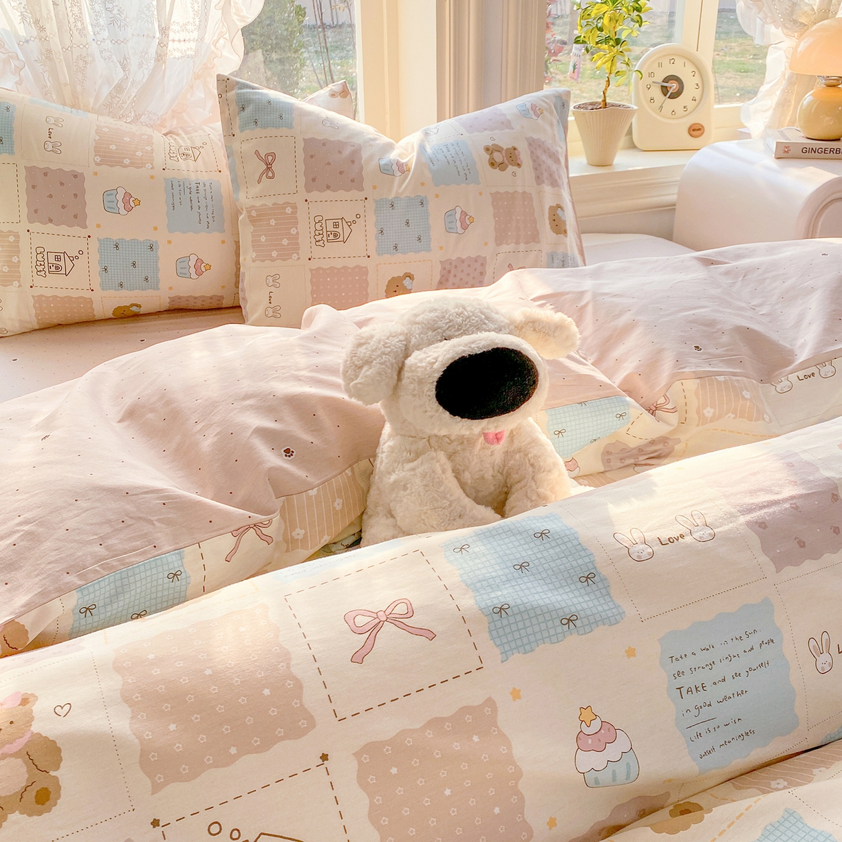 91家纺网 家纺一手货源 找家纺 （总）黑马家居 2026新款13070全棉印花小清新卡通花卉四件套系列