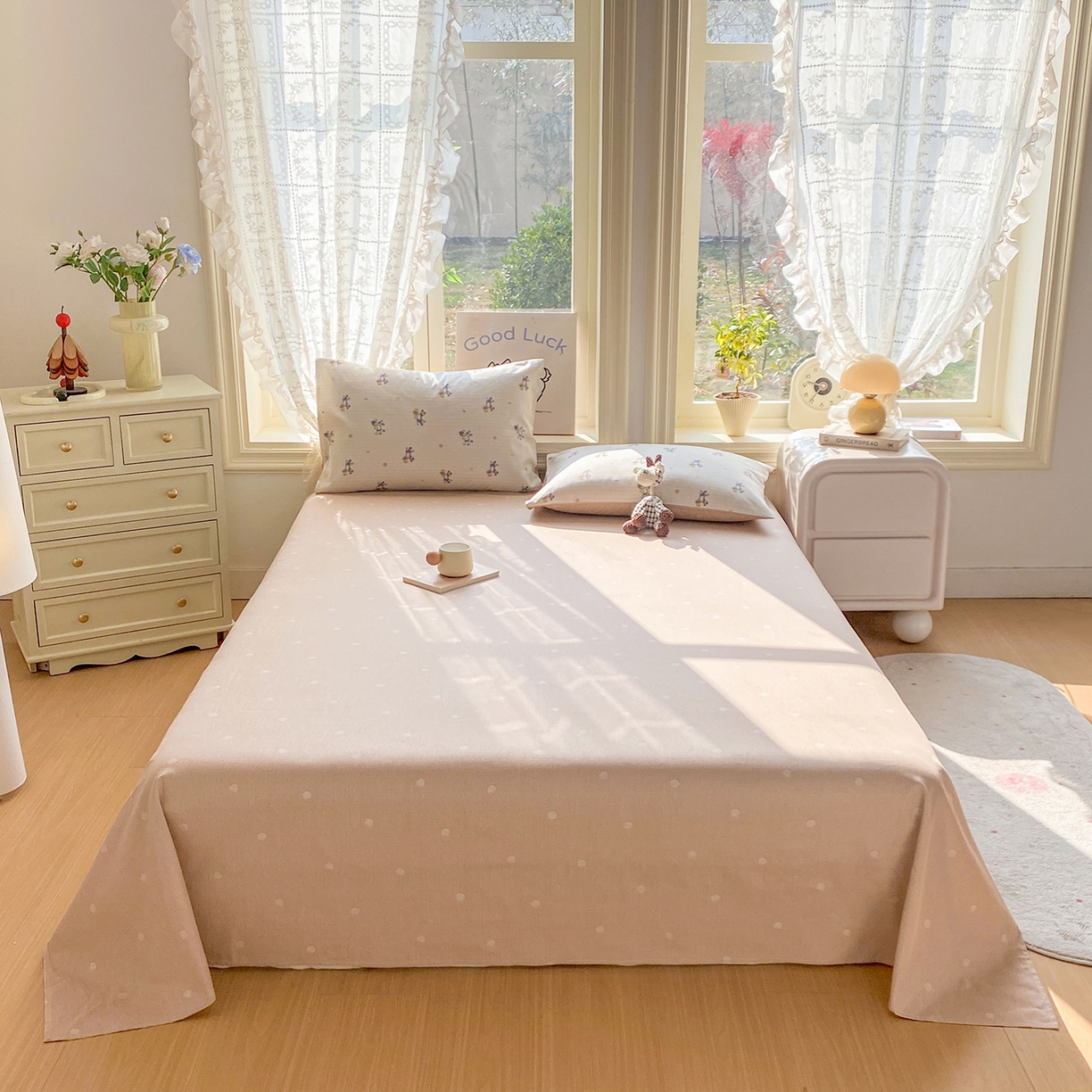 91家纺网 家纺一手货源 找家纺 黑马家居 2026新款13070全棉印花小清新卡通花卉四件套系列 马上有钱