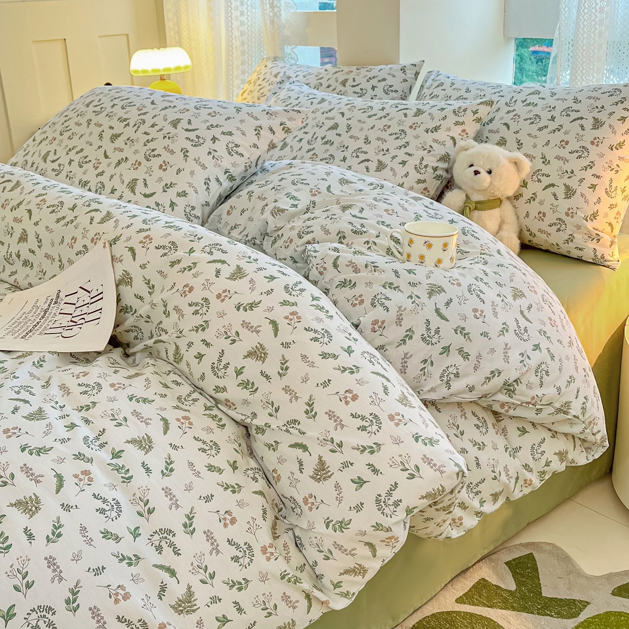 91家纺网 家纺一手货源 找家纺 （总）柠馨 2026新款13372全棉纯棉印花四件套-薇丽