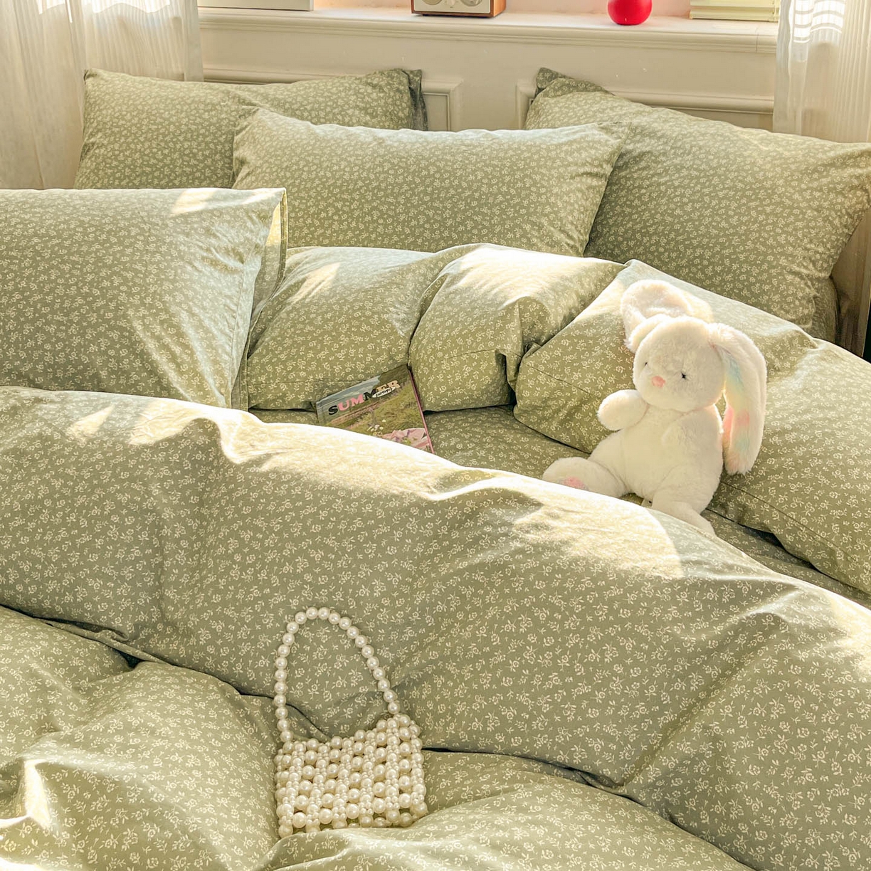 91家纺网 家纺一手货源 找家纺 柠馨 2026新款13372全棉纯棉印花四件套-薇丽 薇丽-彼岸-绿