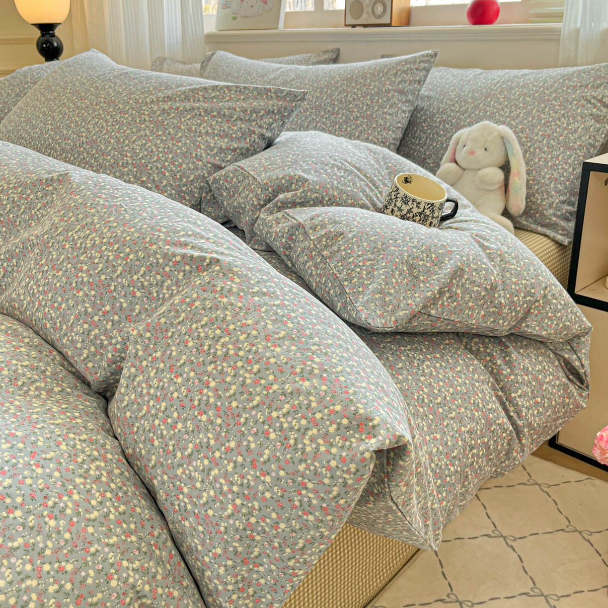 柠馨 2026新款13372全棉纯棉印花四件套-薇丽 薇丽-沧澜